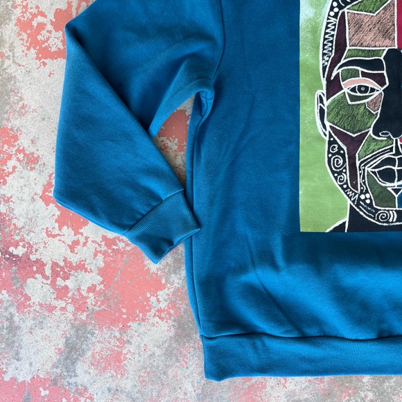 Abstract Face Sweatshirt HBCU Design Black African American Man NWT Kamahl - Picture 5 of 9